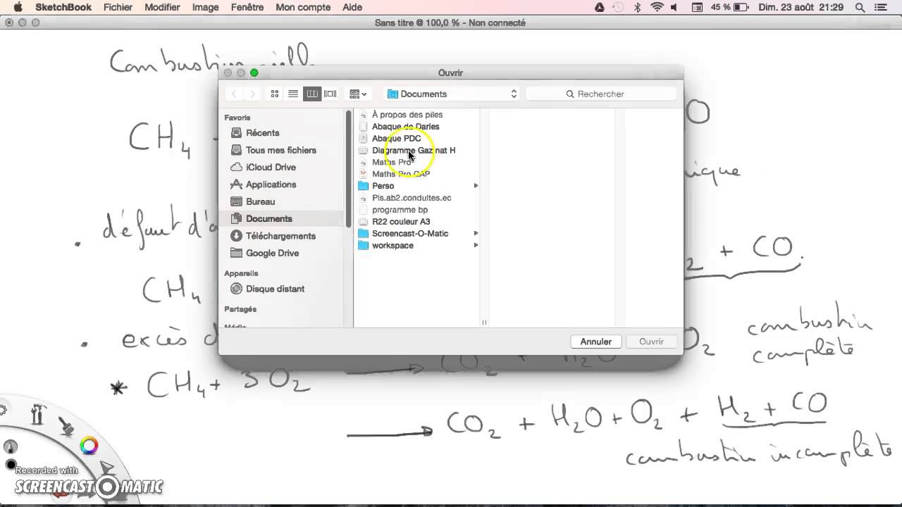 Gaz Combustion réelle