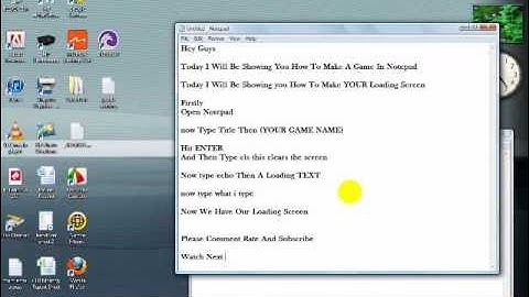 How To Make A Game In Notepad|Loading Screen|Part 1