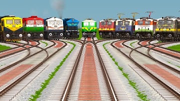 9 Trains Crossing At BUMPY Diamond Railroad Crossing | Risky Railroad Tracks | train simulator game