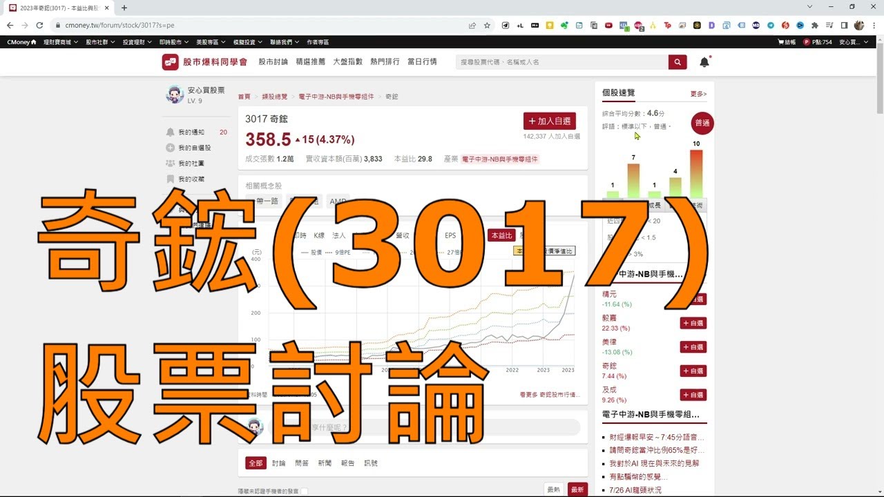 股票「奇鋐(3017)」的財務比率分析，你覺得這檔股票值得關注嗎？說明欄有股票課程免費兌換券！