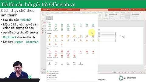 Chạy chữ theo âm thanh trên PowerPoint dùng Bookmark và Trigger