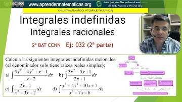 Integral racional. Raíces reales simples. CCNN2 032 (2ª parte). José Jaime Mas