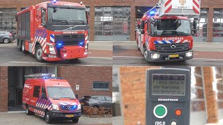 Brandweer Almelo 05-3111 05-3171 05-3151 rukken met spoed uit naar voertuig te water in Tubbergen