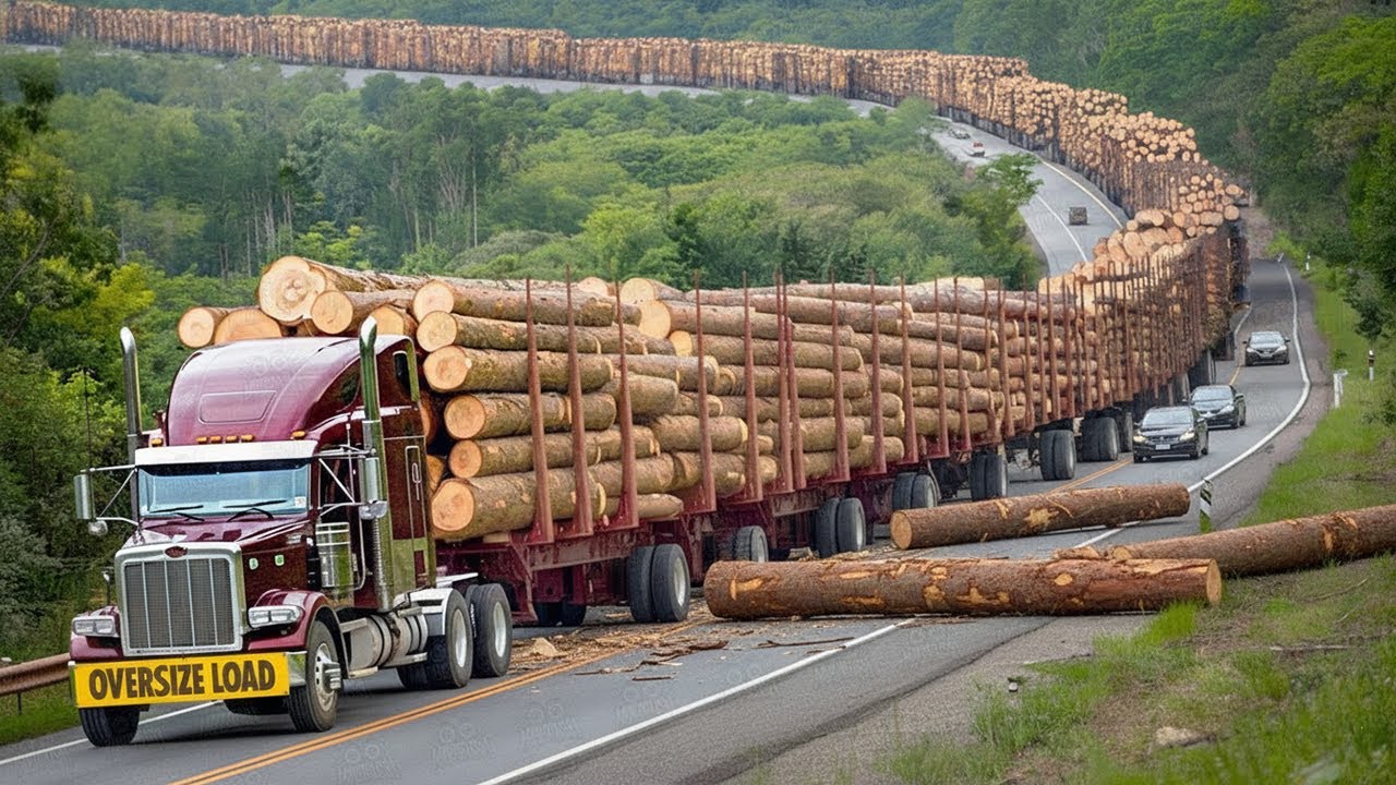 INSANE Logging Truck Driving Skills – 100+ Oversize Timber Loads ...