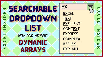 Searchable Dropdown List in Excel | 2 Methods | Without Dynamic Arrays  & With Dynamic Arrays