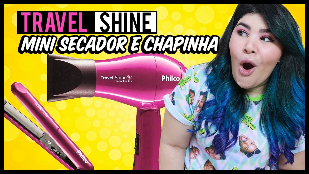 👜 Kit TRAVEL SHINE PHILCO Resenha [Mini Chapinha e Mini Secador]