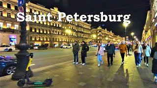 Walking in Saint Petersburg / Nevsky Ave evening  - Санкт-Петербург