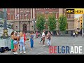 A Hot Summer in Serbia  Belgrade Walking Tour  Walking through Knez Mihaila 4K HDR