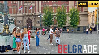 A Hot Summer in Serbia | Belgrade Walking Tour | Walking through Knez Mihaila [4K HDR]