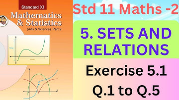 Exercise 5.1 Class 11th Chapter 5.Sets & Relations Question 1 to 5  Maths 2 | Maharashtra Board