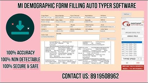 MI Demographic Auto Typing Software | MI Demographic Form Filling Auto Typer Software