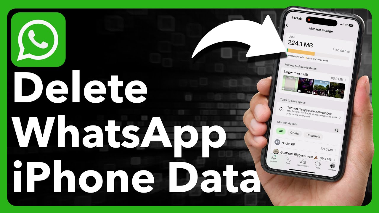 how-to-delete-whatsapp-data-on-iphone-youtube