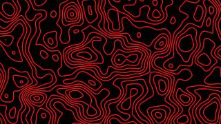 Ultra Gloss Loops 4K — Neon Red Topographic Lines in the Abyss — 2 Hour Visual Loop (No Audio)