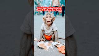 Hungry Baby Monkey Crying For Food 😢 Emotional Story #shorts