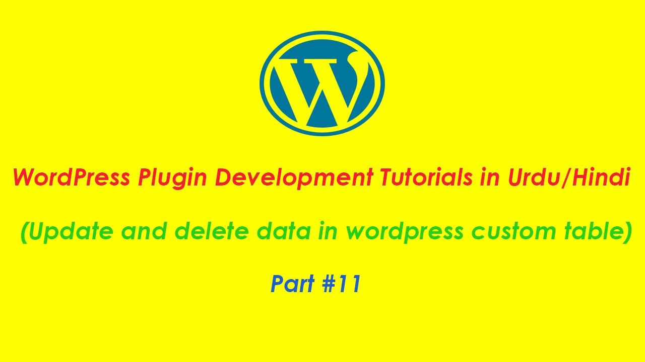 WordPress Plugin Development Tutorials in Hindi/Urdu (Part #11) - YouTube