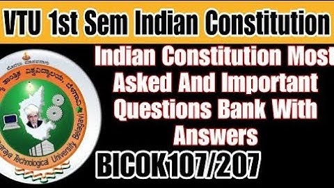 indian constitution question papers with answers | BICOK107/207| important question with answer
