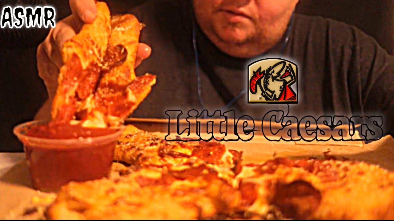ASMR NEW PIZZA CALZONE FROM LITTLE CAESARS THE CRAZY CALZONY SATISFYING