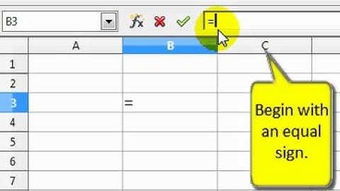 How to insert a formula into a cell in an OPenOffice calc spreadsheet