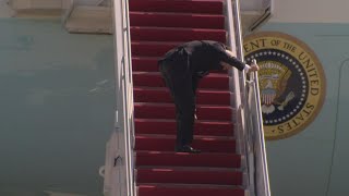 President Biden stumbles while boarding Air Force One