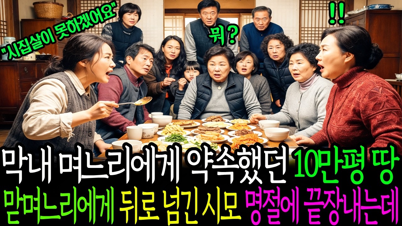 막내 며느리에게 약속했던 10만평 땅 맏며느리에게 뒤로 넘긴 시모 명절에 끝장내는데...#인생사연 #인생사연카페 #노후사연 #이야기세상 #오디오북 #인생사연맛집 #인생사연119