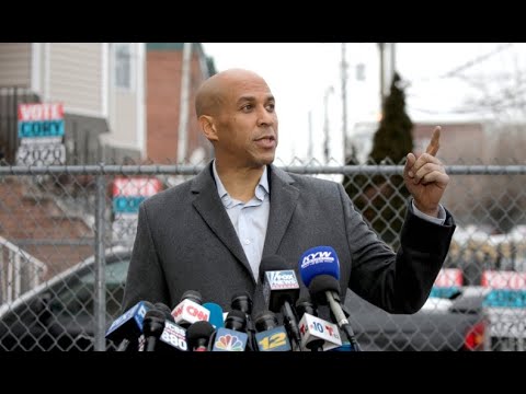 Cory Booker speaks after launching 2020 campaign