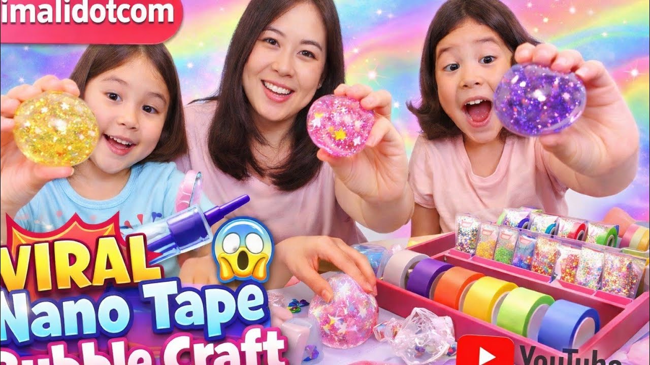 Making Viral Nano Tape Bubbles with My Daughters 💕 Super Deluxe Craft Kit 