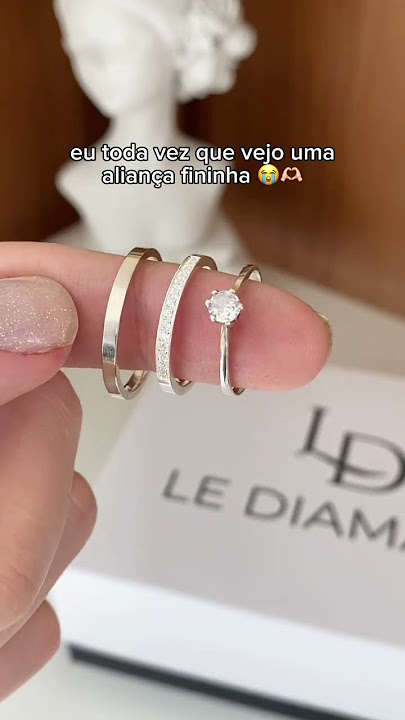 Era o meu sonho ter uma aliança fininha 🥹💍 #alianças #aliançadeprata #aliançadenamoro
