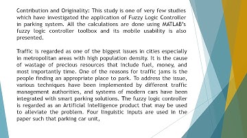 Smart Parking System Using Fuzzy Logic Controller for Alien Cities IJMR 2020 91 62 71