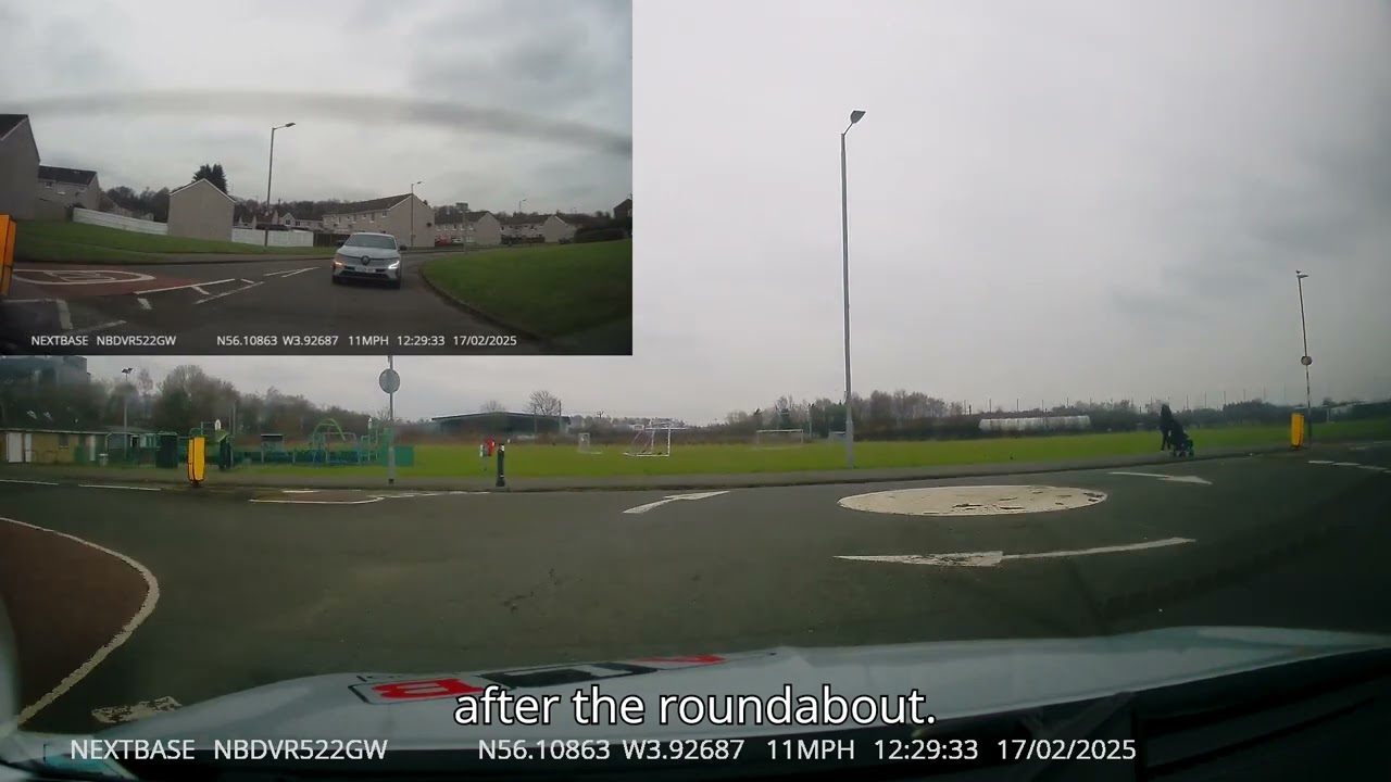 Braehead, hazard not spotted on zebra crossing, dual controls used