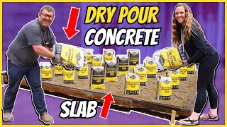 Easy DRY POUR CONCRETE! (DIY Concrete Slab or Walkway)