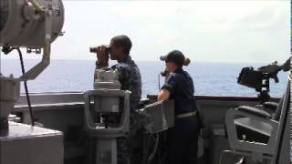 The Sailors of USS KIDD keep watch during the MH370 Search