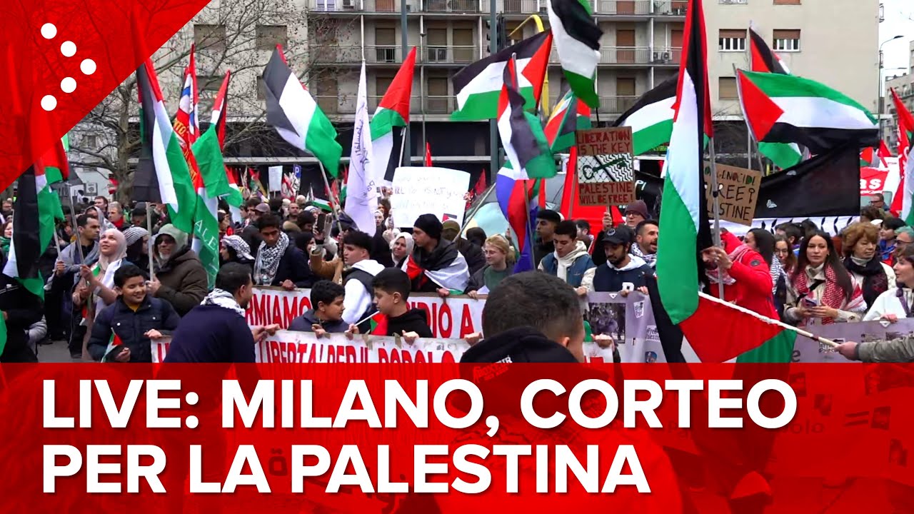 LIVE Milano, corteo in sostegno del popolo palestinese: diretta video