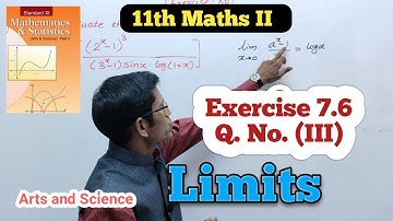 Class 11th Maths  Exercise 7.6 Q No (3) | Limits