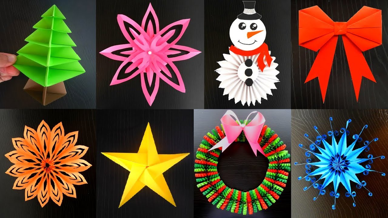 8 AMAZING PAPER CHRISTMAS DECORATIONS TO DO IN 5 MINUTES. decorating ideas  - YouTube