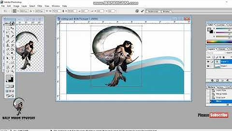 HOW TO MAKE VISITING CARD IN PHOTOSHOP 7.0 IN TELUGU | HALF MOON STUDIOS
