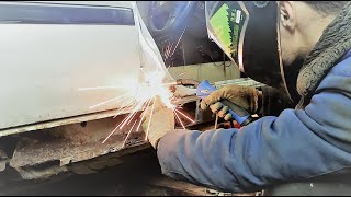 Переварил порог и пол из куска двери / Toyota Corona