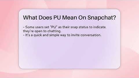 What Does PU Mean On Snapchat? - Everyday-Networking