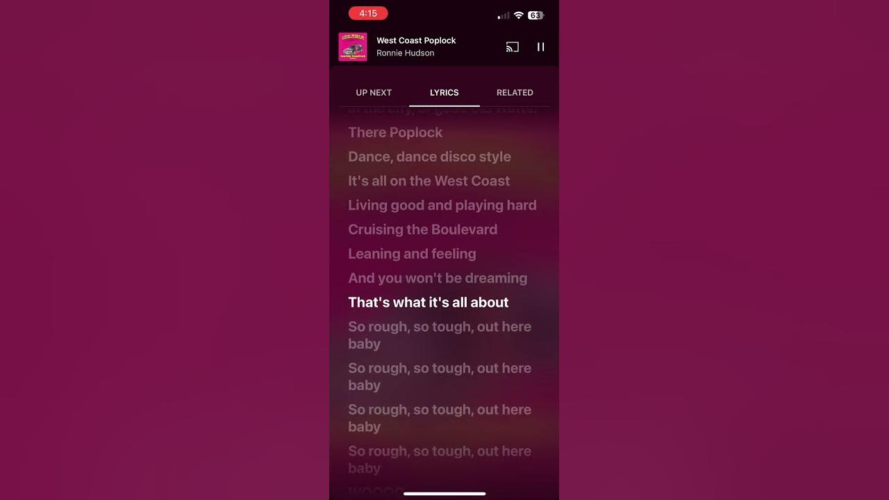 West Coast Poplock - Ronnie Hudson (Lyrics) West Coast Poplock - Ronnie Hudson (Lyrics)