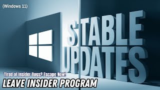 how to leave windows insider program on windows 11 | from insider to stable 🚀