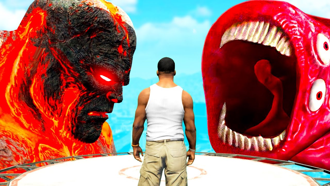 GTA 5 - TRAIN EATER vs LAVA GOTT!!