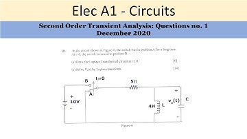 PEO solved examples (ELEC A1): Second Order Transient Analysis Question no. 1