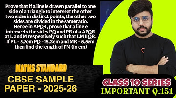 Prove that if a line is drawn parallel to one side of a triangle to intersect the other two sides in