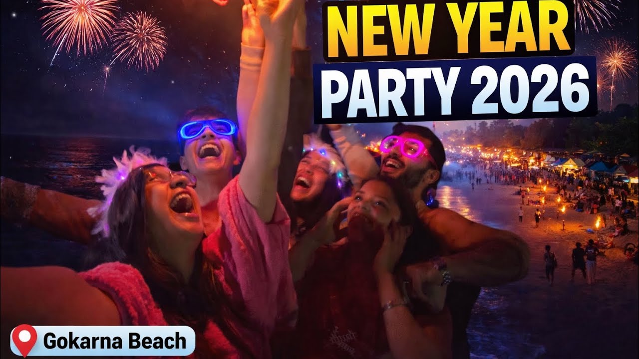 New Year 2026 at Gokarna Beach 🌊✨ Crazy Night Vlog🥂New Year Madness🥳Best New Year Party Ever🍾FAMILY🥀