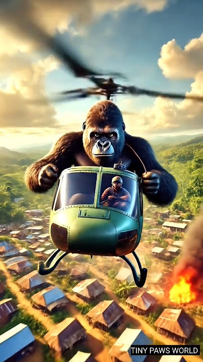 When the Gorilla Came with a Helicopter! 🚁🦍#GorillaHero #EpicEntry #Shorts