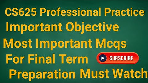 CS625 Professional Practice Important Mcqs For Final Term 2024 | cs625 final term preparation 2024