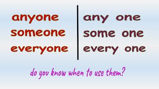 Anyone vs Any One || Someone vs Some One || Everyone vs Every One || Basic English Grammar