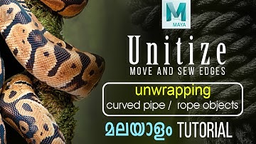 Maya - uv mapping curved objects malayalam tutorial