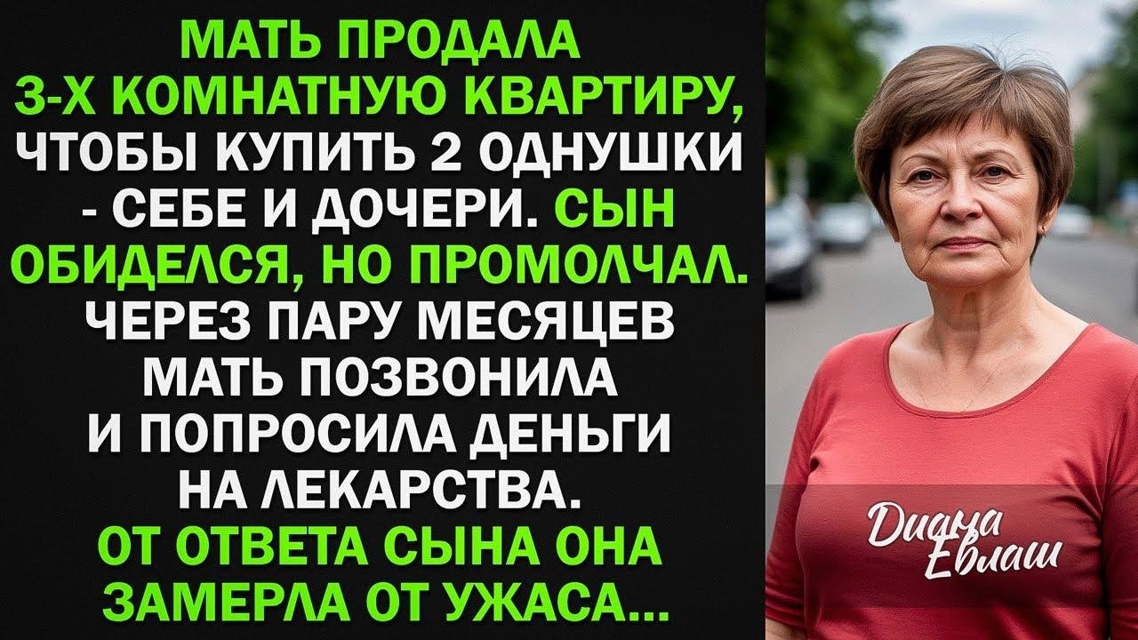 Мать продала 3-х комнатную квартиру, и купила 2 однушки - себе и дочери. Сын обиделся, но промолчал.
