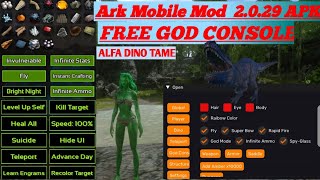 ARK MOBILE MOD APK | FREE GOD CONSOLE | AMBER INFINITE |Alfa Dino Tame #Dolgaming