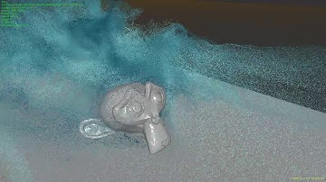 Nextlimit Realflow Hybrido Fluid Simulation  - Blender Monkey